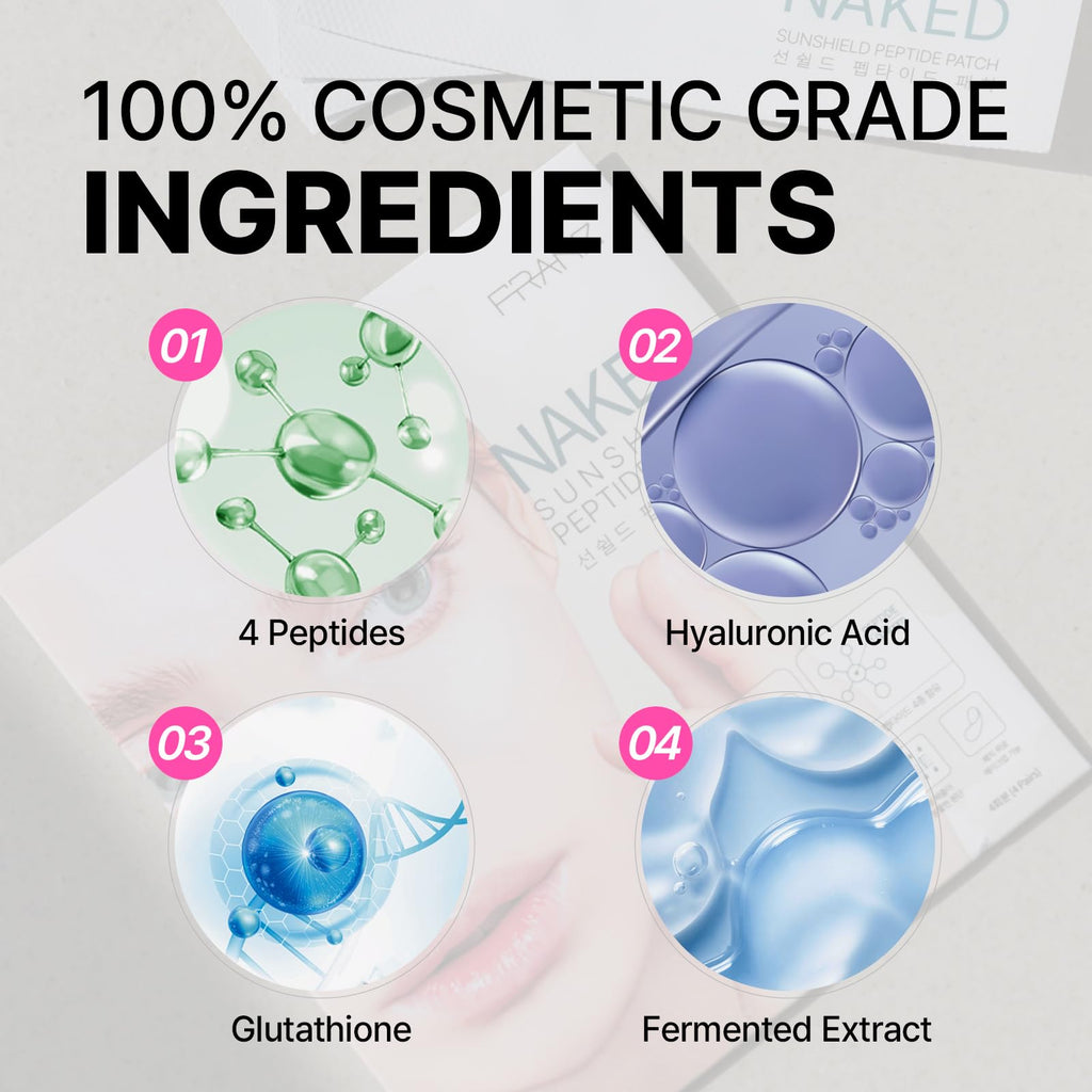 FRANZ - UV Patch UPF 50+ Sun Protection for Daily Outdoor Activities - Breathable Lightweight Comfortable - Peptide for Radiance, Wrinkles, Anti-Aging - 5 pairs