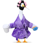 Old Lady Porch Goose Outfits 23 in Bathrobe Lawn Goose Costume Set Purple
