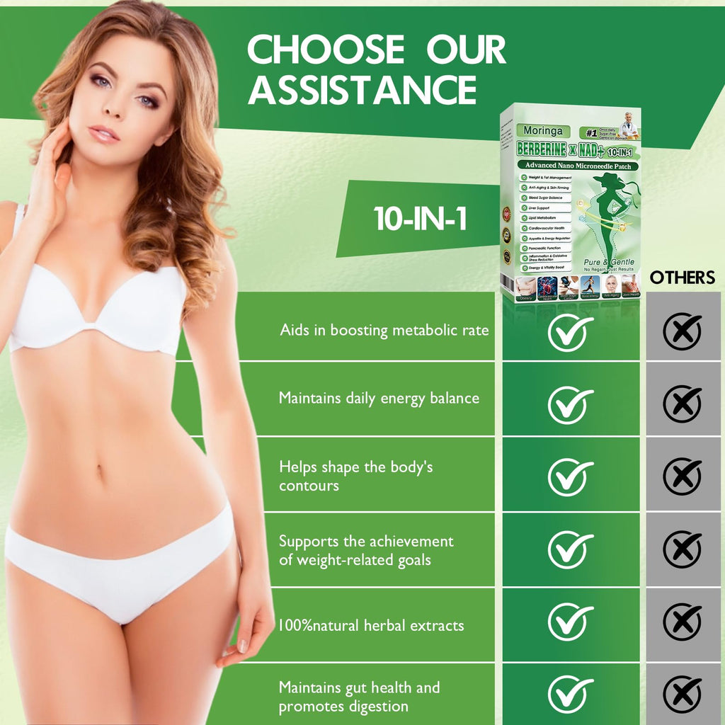 2026 New Upgraded Style Moringa 10-in-1 Nano Microdarts Patch, Advanced Moringa Patches, Natural Body Patches for Women and Men - Gentle Formula for All Skin (3, 3 Boxes)