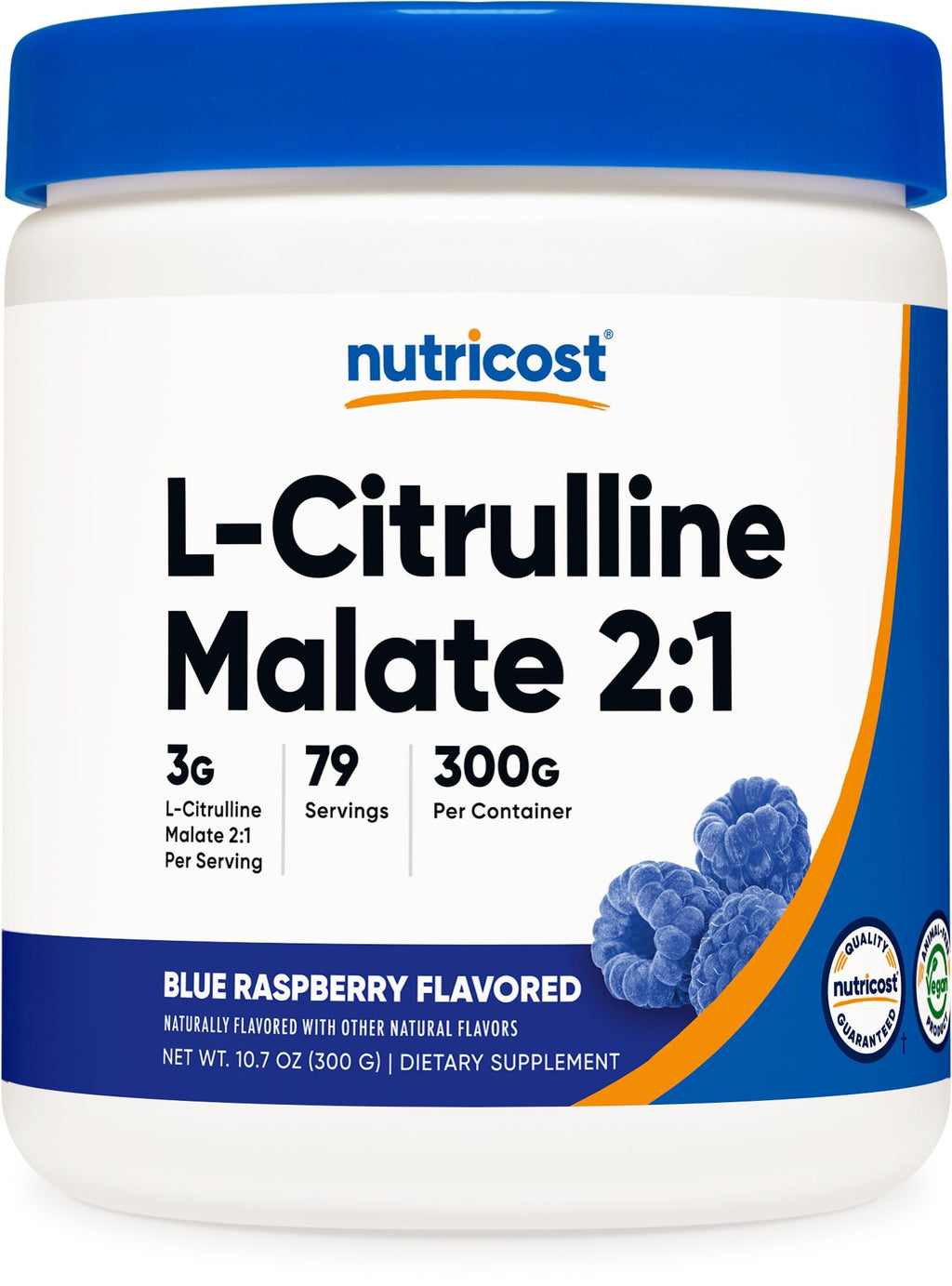 Nutricost L-Citrulline Malate 2:1 (300 Grams) (Blue Raspberry)