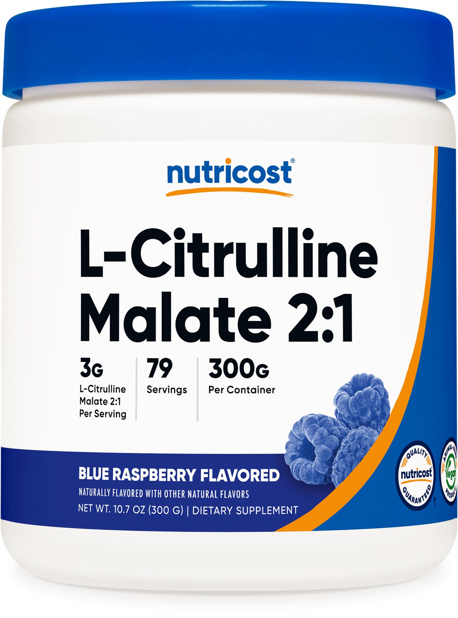 Nutricost L-Citrulline Malate 2:1 (300 Grams) (Blue Raspberry)