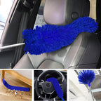 Tiumso Ceiling Fan Cleaner Dusters for Cleaning 6-in-1 Kit, Cobweb Duster with Extension Pole, 100 Inches High Ceiling Fan Blade Cleaners with 5 Reuseable Dusting Heads for Windows and Blinds- Blue
