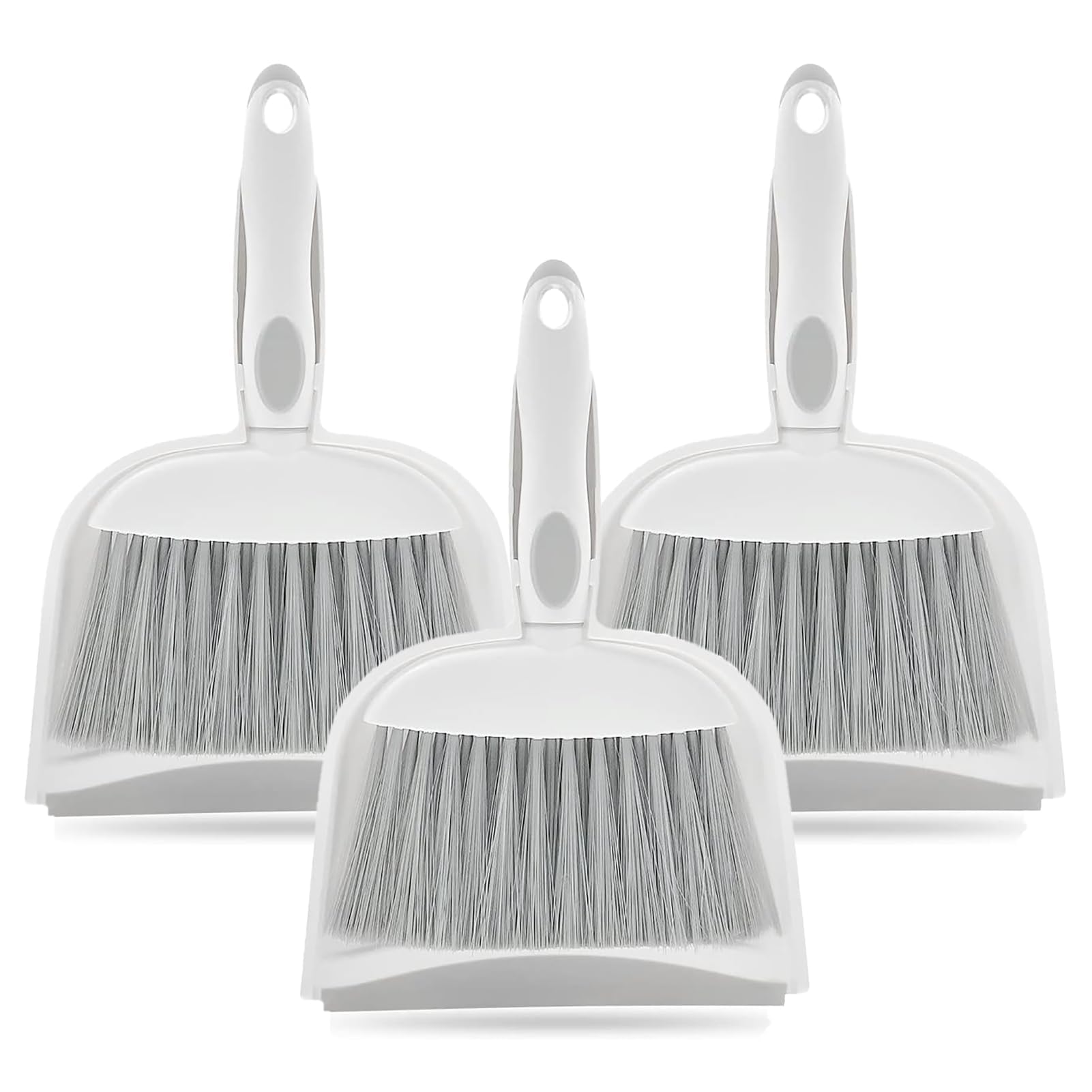 Dust pan, Mini Dustpan and Brush Set, Small Broom and Dustpan Set, Small Hand Broom and dust pan Set, Whisk Broom, Dust pan and Brush for Desk, Table, Home, Kitchen Necessities (Gray 3 pcs)
