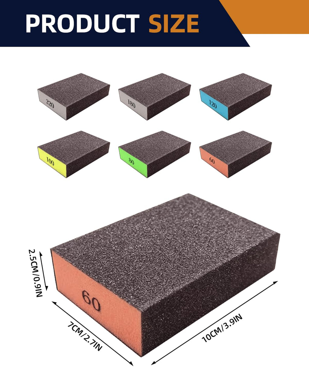 12Pcs Sanding Block Sponge Set, Reusable Sandpaper for Wood & Drywall