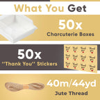 50 Pack 5in Small Charcuterie Boxes with Clear Lids, Mini Paper Containers