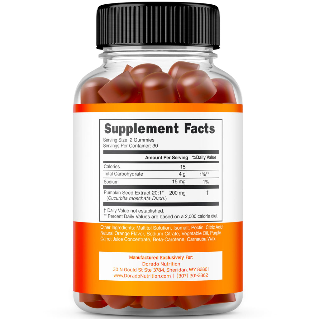 Pumpkin Seed Oil Gummies 4000mg Sugar Free Gummy Supplement with Pumpkin Seed Extract for Adults - Delicious Orange Flavor , Non GMO - Gluten Free , Vegan Supplement & USA Made (60 Capsules)