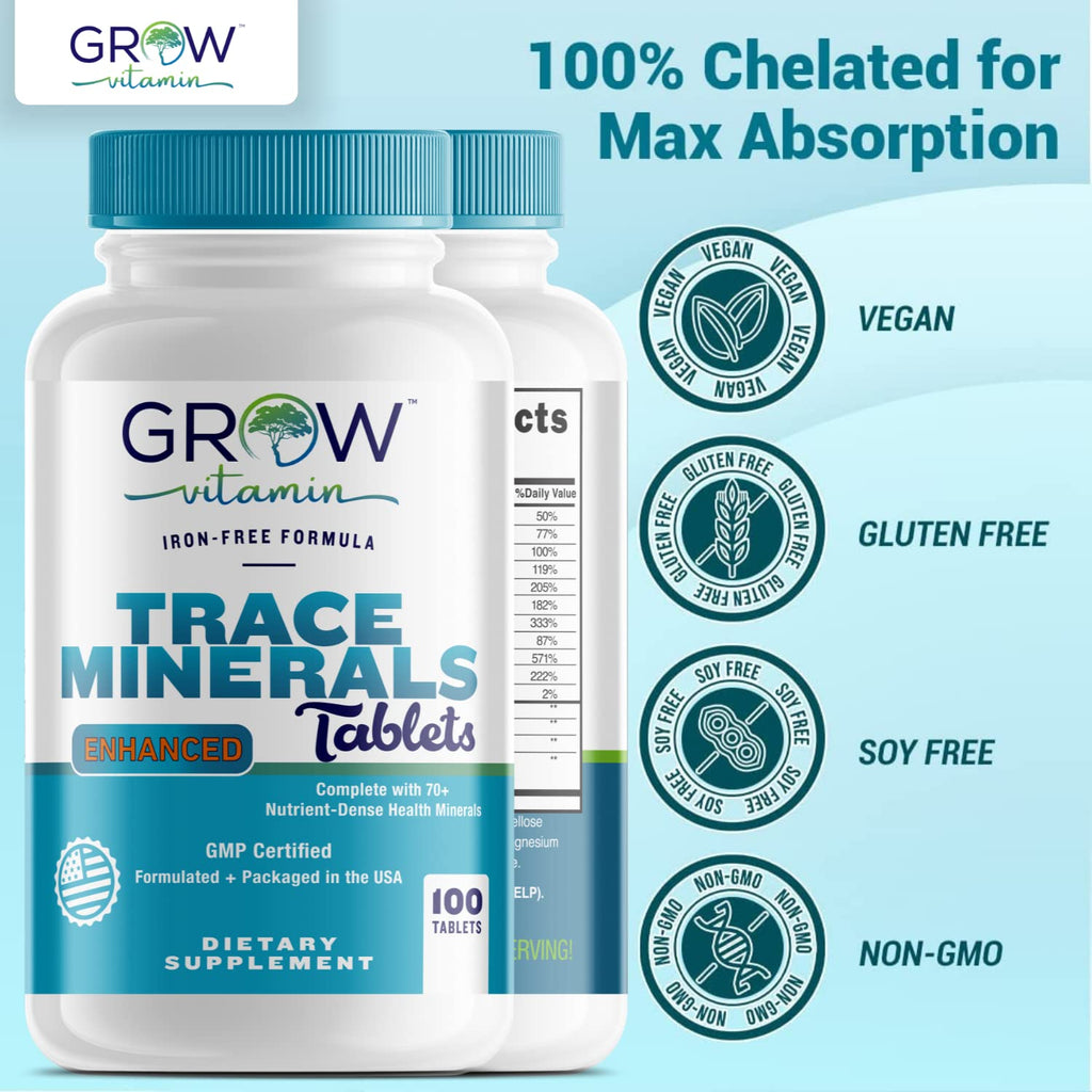 Grow Vitamin Trace Minerals Enhanced Complex, 100 Tablets