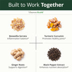 Boswellia Serrata Turmeric Supplement for Joint Support & Inflammation Balance – Turmeric Boswellia Supplement with Ginger & Black Pepper Extract for Enhanced Absorption – Non-GMO - 120 Capsules