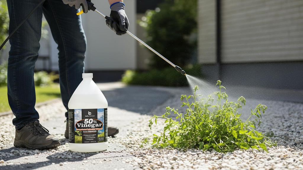 Belle Chemical 50% Pure Concentrated Vinegar - 125x Stronger - Indoor and Outdoor Cleaner (128 Fl Oz)