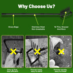 Weed Puller Tool with 76" Long Handle, 2 in 1 Hula Garden Hoe Tool, 12 Tines Garden Weeders Rake and Cultivators Tillers for Gardening, Weeding, Seeding, Ditching, Loosening