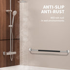 36 Inch Shower Grab Bar w/Anti Slip Rubber Grip, Munzong Stainless Steel Bathroom Grab Bar, Chrome Bathroom Balance Bar,Safety Handrail Support,Handicap Injury Elderly Senior Assist Bath Handle