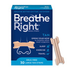 Breathe Right Nasal Strips, Extra Strength Tan Nose Strips, Drug-Free Nasal Congestion Relief for Better Breathing, Help Relieve Snoring, Caused by Colds & Allergies, Deviated Septum, 30ct