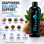 HerbFuse Saba Prime One Liquid Adaptogen Blend with Ashwagandha, Rhodiola, Reishi, Ginseng & Eleuthero - Herbal Supplement, 32 Fl Oz, 63 Servings