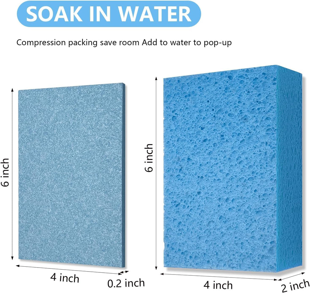Cleaning and Washing Sponges,7 Pack Extra Thick Heavy Duty Sponge Multi-Purpose for Kitchen Bathroom Bike Boat Car, Large Size Sponges 4" X 6" X 2" (Mixed Color)