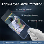 1000 Card Sleeves Top Loaders for Cards, 3"X4" Toploaders for Cards, Premium Baseball Card Protectors Hard Plastic for Sports and Game Cards (500 Top Loaders + 500 Clear Sleeves)