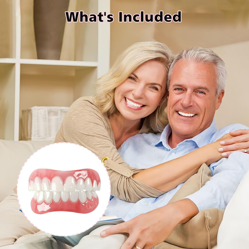 Upper and Lower Veneer, Dentures for Women and Men, Fake Teeth, Natural Shade! Fix Your Smile at Home Within Minutes!