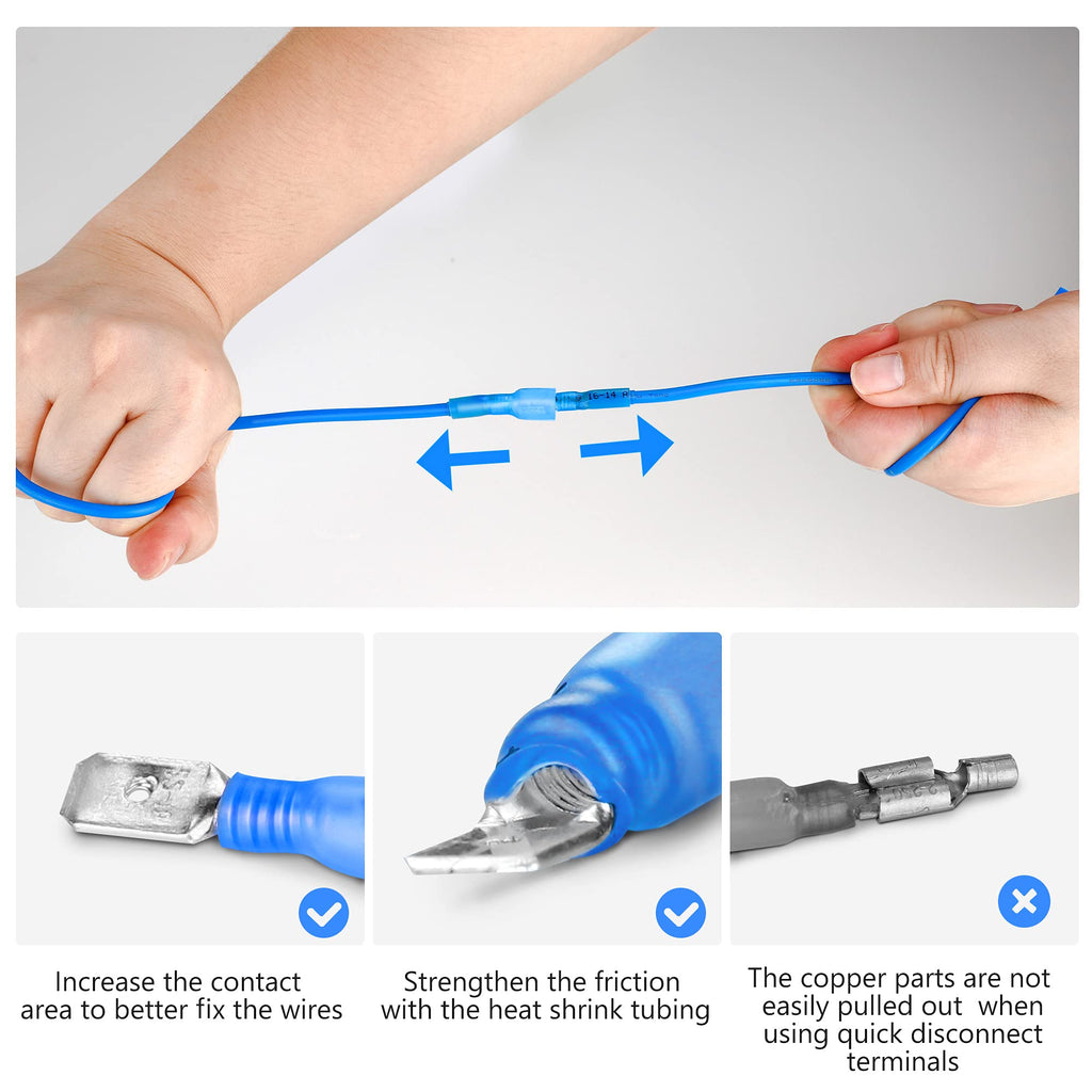 Kuject 600 PCS Heat Shrink Wire Connectors kit, Multipurpose Waterproof Electrical Wire Terminals, Insulated Crimp Connectors Ring Fork Spade Butt Splices for Automotive Marine Boat Truck