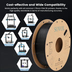 Sovol 3D Printer PETG Filament 2kg (4.4 lbs) Spool Printing Materials, Wiring Tightness, Dimensional Accuracy +/- 0.03 mm, 1.75 mm, Black + White