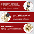Boeray DOT Approved Male Straight Brass Union 1/4" Tube x 1/8" NPT, 4PCS