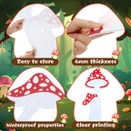 Panelee Wonderland Party Decorations, Mushroom Sign Yard Decoration with Stakes, Large Wonderland Mushroom Photo Background Decor for Indoor Outdoor Lawn Garden Woodland Birthday Tea Party Supplies