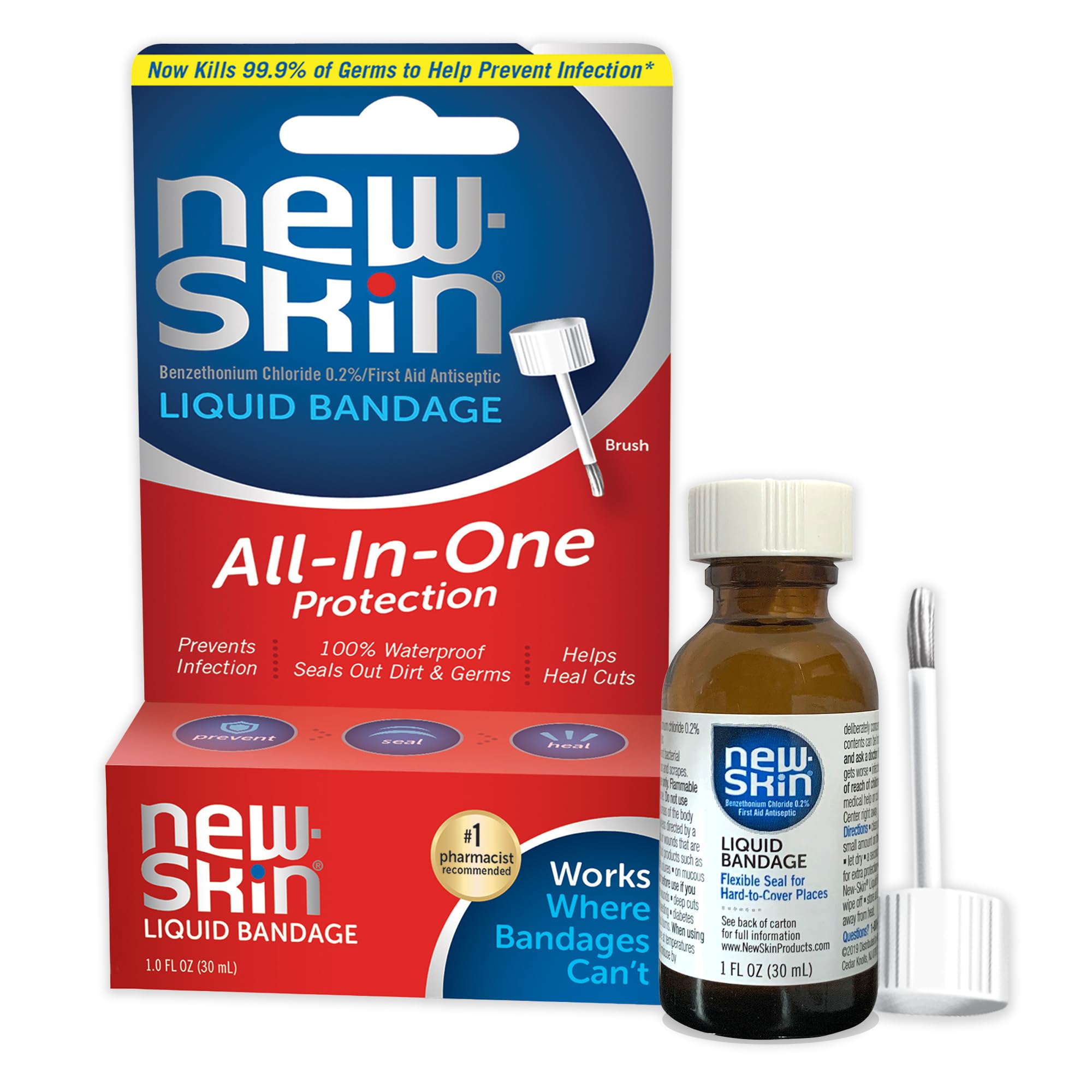 New-Skin Liquid Bandage, Waterproof for Scrapes and Minor Cuts, 1 Fl Oz
