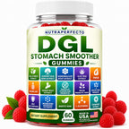 Sugar Free DGL Stomach Smoother Gummies with DGL Licorice, Slippery Elm, Marshmallow Root, Aloe Vera, Probiotic & Prebiotic Fiber, Ginger, Mastic Gum, L-Glutamine, Zinc Carnosine, Digestive Support