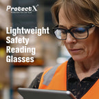 ProtectX Safety Reading Glasses 2.0 Diopter, Safety Glasses with Readers 2.0, Reader Safety Glasses 2.0, ANSI Z87.1 Rated