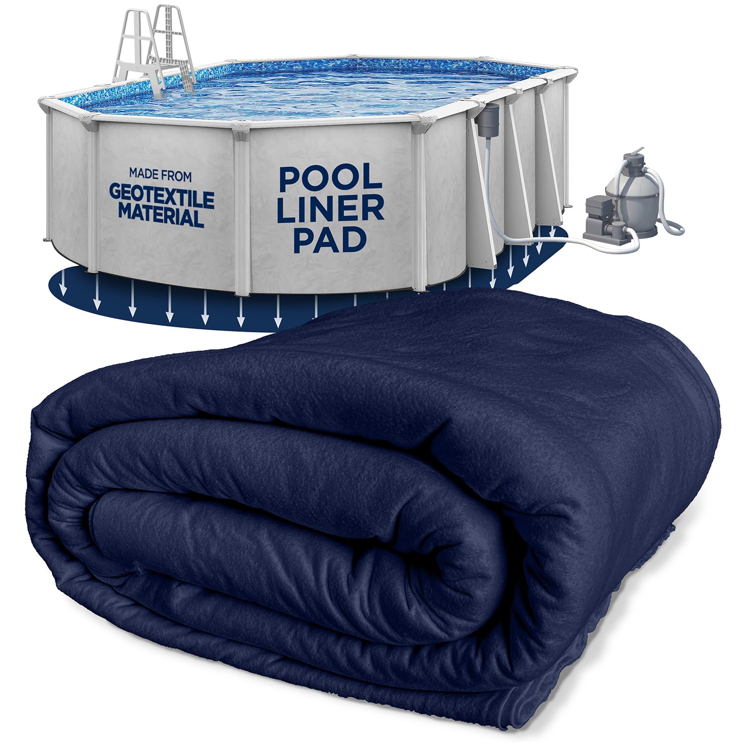 Shop Square 12-Foot-by-24-Foot Oval Pool Liner Pad for Above Ground Pools - Under Pool Padding, Above Ground Pool Pad Oval, Puncture Protection, Extend Liner Life, Durable Geotextile Material