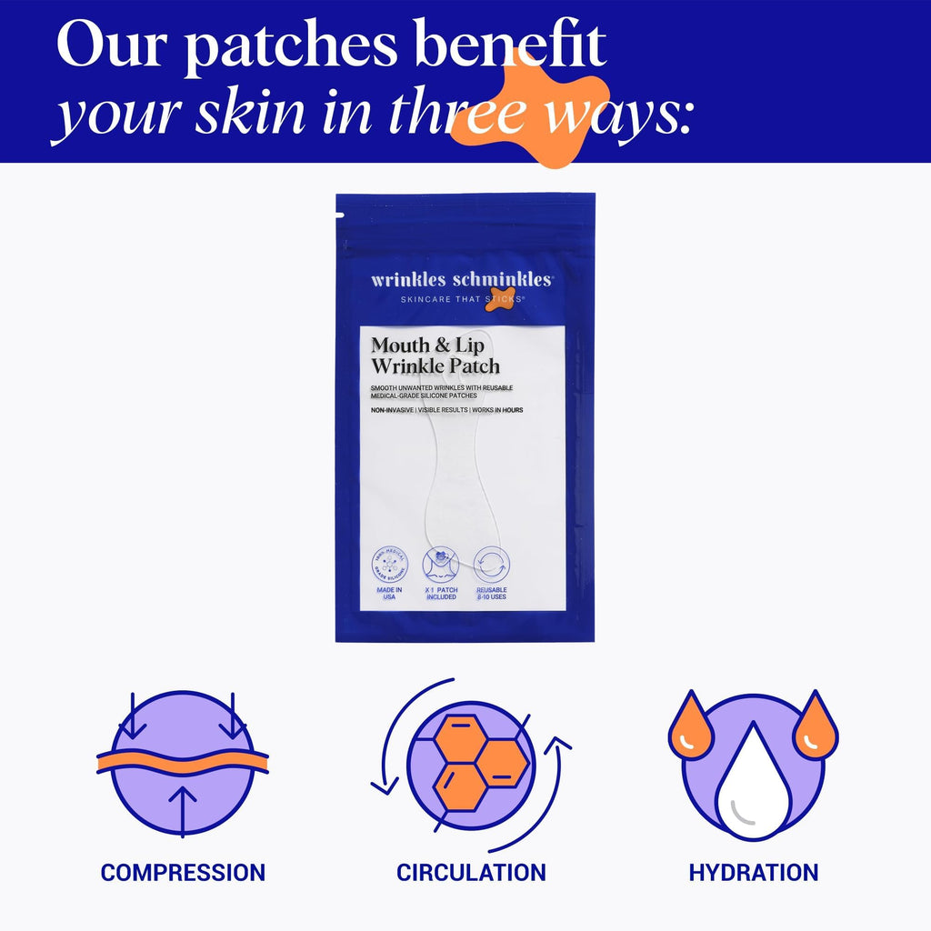 Wrinkles Schminkles Mouth & Lip Wrinkle Patch, 1-Pack, Reusable Hypoallergenic Medical Grad Silicone Smile Line Patches, Anti Wrinkle Sleep Patches for Lip Wrinkle Prevention