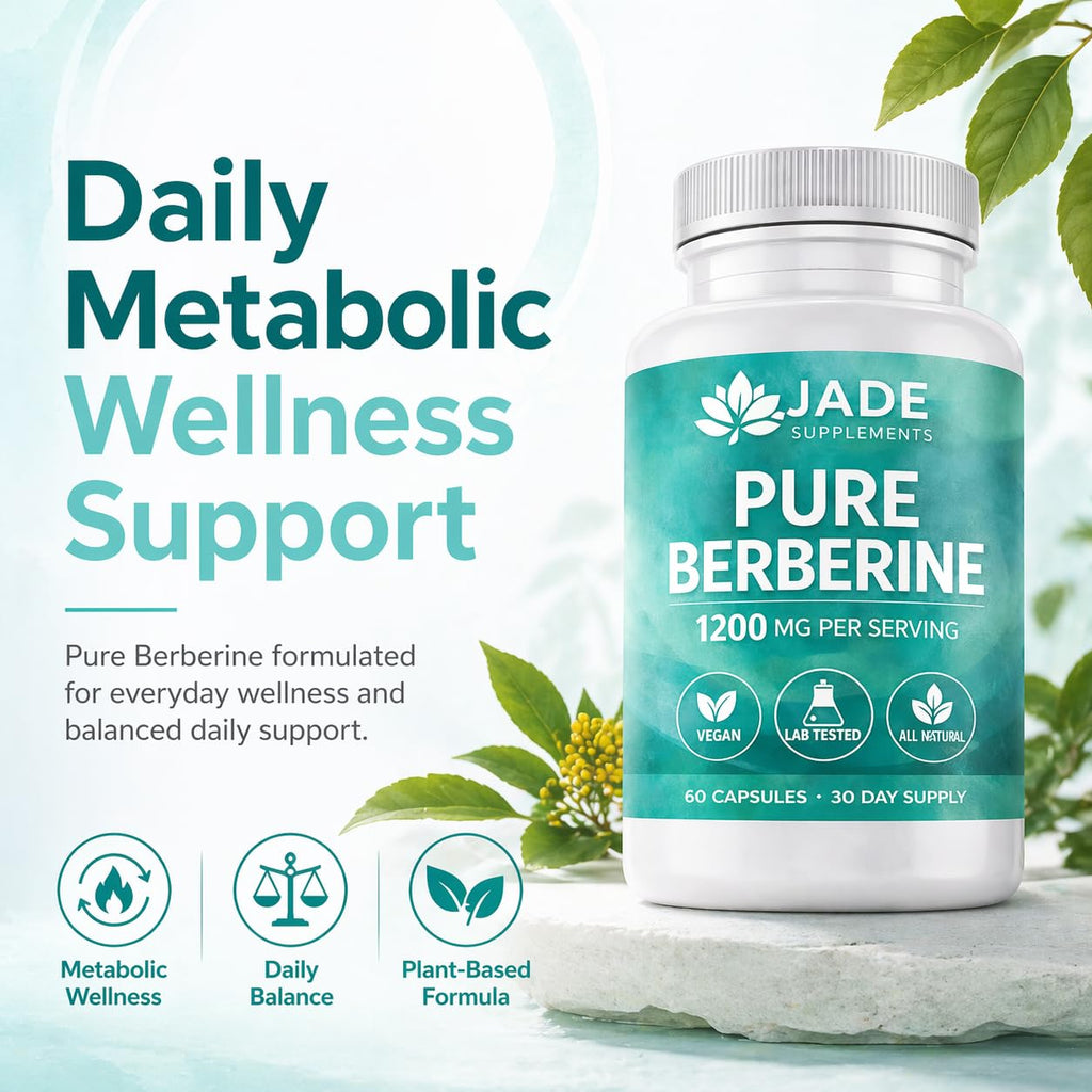 Jade Supplements Pure Berberine, 60 Vegetarian Capsules