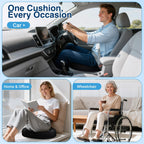 CushZone Donut Pillow for Postpartum Pregnancy - Large Ergonomic Chair Seat Cushions, Office Chair Cushion, Breathable Hemorrhoid Pillow, Lifting Chair Pads for Dining, Sitting, After Surgery(Black)