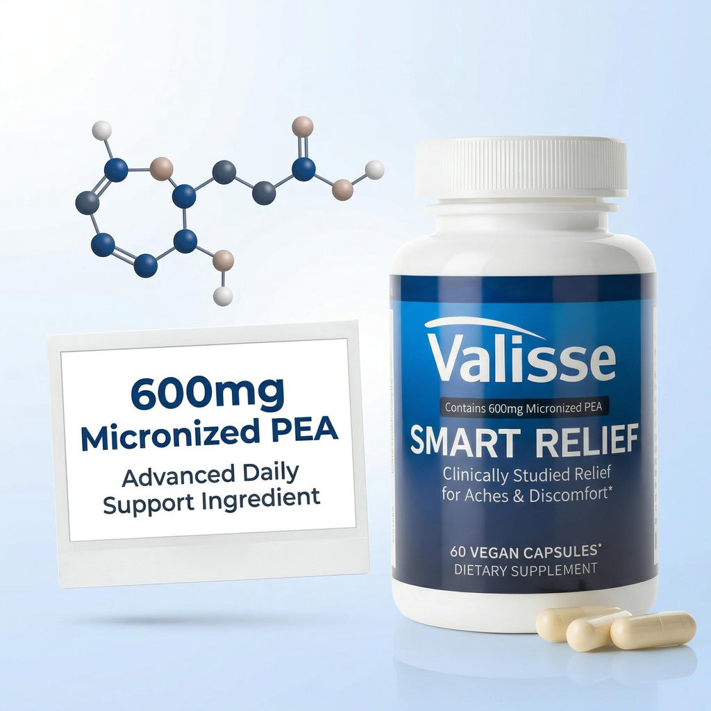 Jqewlg Valisse Smart Relief Pea 600mg - Multi-Pathway Support Formula, Immune Balance, Calm Mind & Body, Joint Comfort & Mobility Support - 60 Capsules