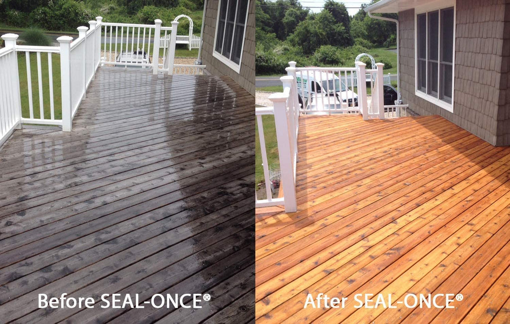 Seal-Once Nano+Poly Penetrating Wood Sealer with Polyurethane - Premium Waterproof Sealant -2 Gallon & Natural