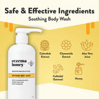 ECZEMA HONEY Soothing Body Wash - Daily Shower Gel & Eczema Treatment - Sensitive Skin Body Wash for Adults, Kids, & Babies - Body Cleanser for Eczema Relief (13 Oz)