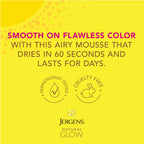 Jergens Natural Glow Instant Sun Body Mousse, Self Tanner for Deep Bronze Tan, Sunless Tanning Body Bronzer for Natural Looking Color Instantly, 6 Oz, Pack of 2