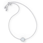 Swarovski Una Angelic Bracelet with Clear Crystals on a Rhodium Plated Chain with a Bolo Style Adjustable Closure