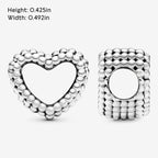 PANDORA Beaded Open Heart Charm - Compatible Moments Bracelets - Jewelry for Women - Gift for Women in Your Life - Made with Sterling Silver, No Gift Box