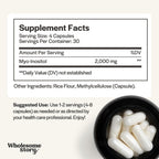 Wholesome Story Myo-Inositol Supplement | Inositol Powder Capsules | Myoinositol | 2000mg Per Serving | 500mg Per Capsule | Male and Female Fertility Supplement | Vitamin B8 | 120 Capsules