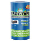 FrogTape ProGrade Blue Painters Tape with PAINTBLOCK, 1.5 Inch Wide (1.41 In. x 60 Yds), Medium Adhesion, Blue, 6 Rolls (242750)