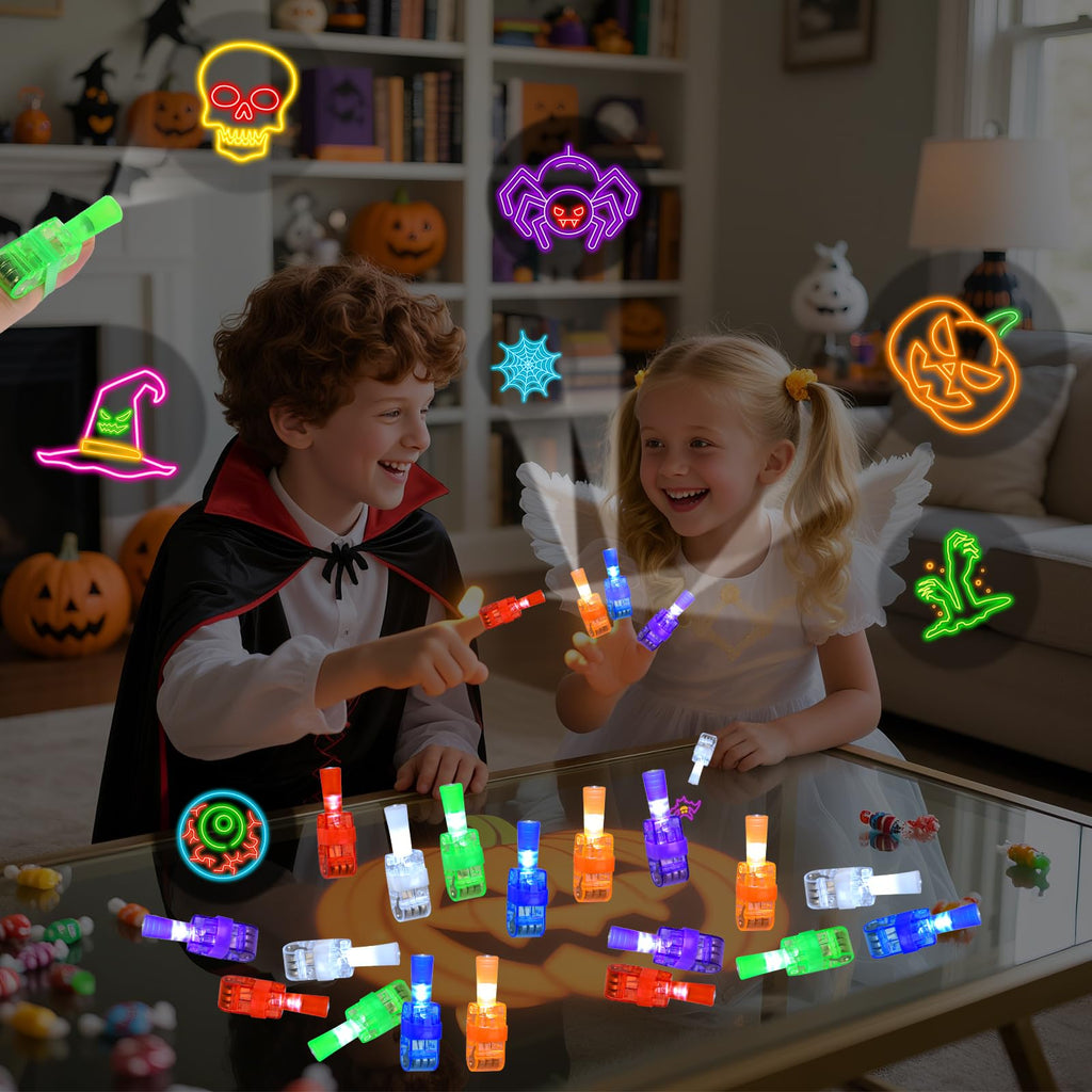 YBSOP Halloween Party Favors for Kids, 36pcs Finger Lights for Halloween Goodie Bag Fillers Basket Treats Toys for Girls Boys Kids Classroom Rewards