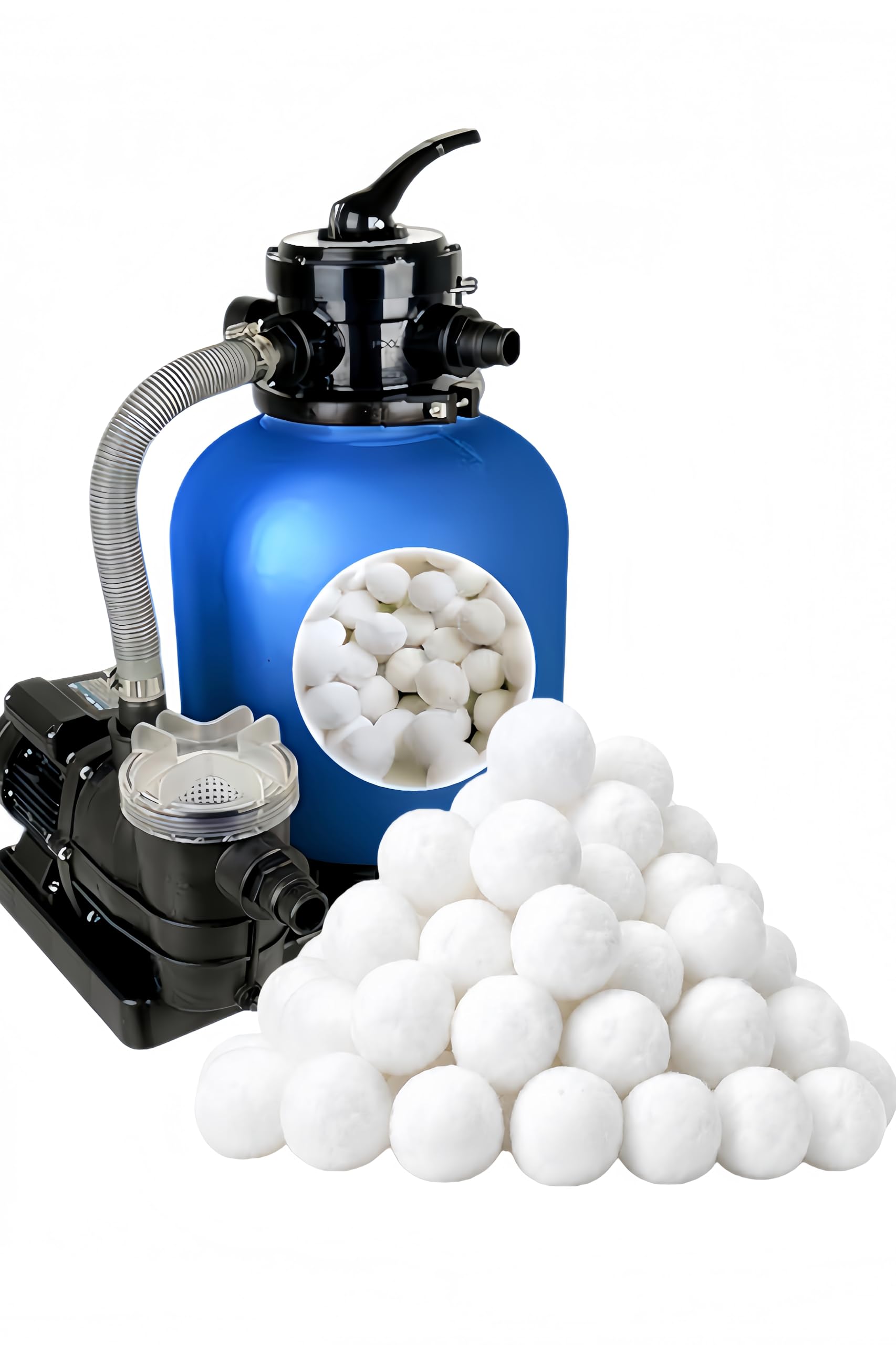 LYQC 1.5 lbs Pool Filter Balls Eco-Friendly Fiber Filter Media for Swimming Pool Sand Filters (Equals 25kg/50lbs Pool Filter Sand)