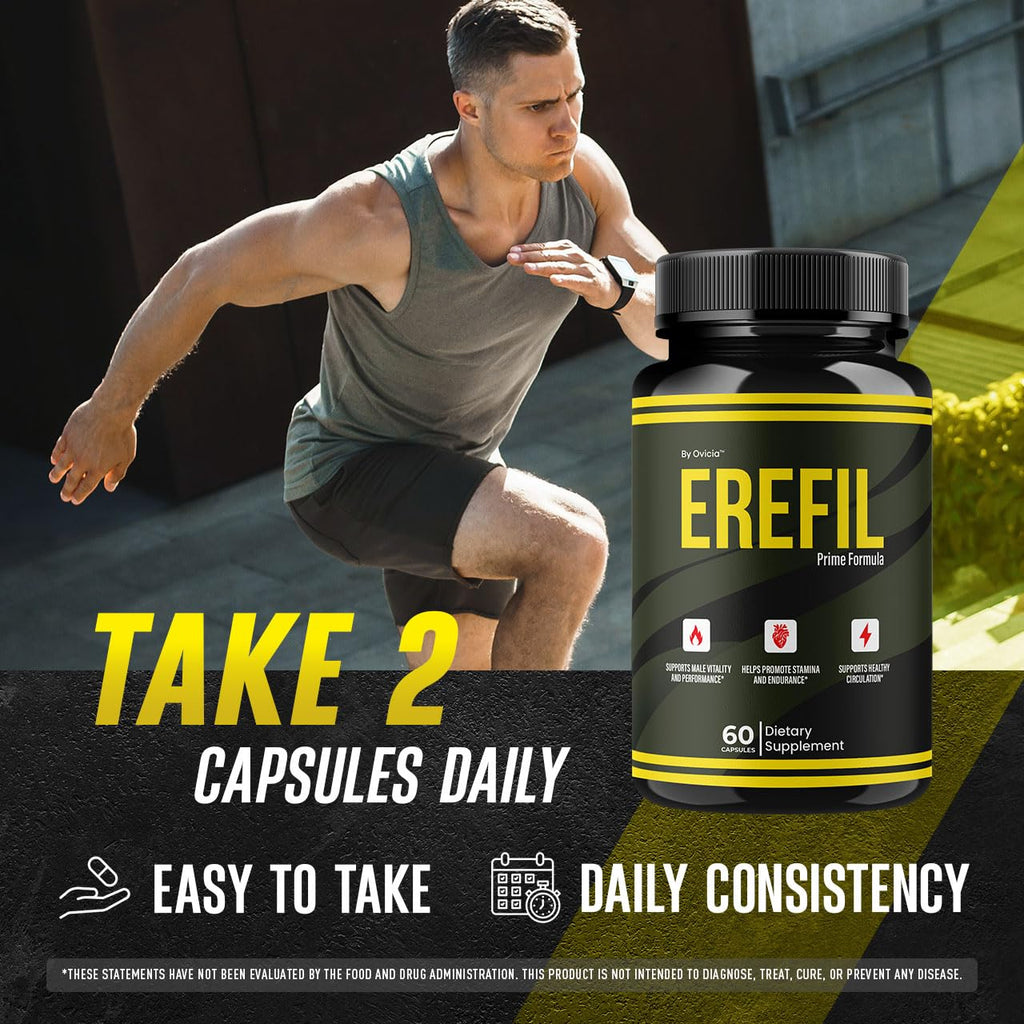 (5 Pack) Erefil Capsules - Official Erefil Pills Advanced Premium Formula Support Maximum Strength, All Natural Ingredients Vitamins for Overall Health & Wellness Reviews, 300 Capsules for 5 Months