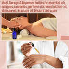 4 Pack 2 oz Glass Dropper Bottles with Measured Dropper - 60ml Dark Blue Tincture Bottles with Calibrated Glass Eye Droppers (1ml) - Leakproof Essential Oils Bottles for Health, Personal Care & Beauty