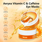Aeryea Under Eye Patches with Vitamin C & Caffeine 30 Pairs for Dark Circles, Fine Lines and Puffiness, with Niacinamide Hydra-Gel Collagen, Skin Care for Men & Women