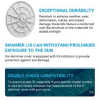 AR-PRO (2-Pack Swimming Pool Skimmer Cover - 9" Universal Round Pool Skimmer Lid Cover - Exact Replacement for 9 1/8" Skimmer Valve Lids and Spa Lids (White)