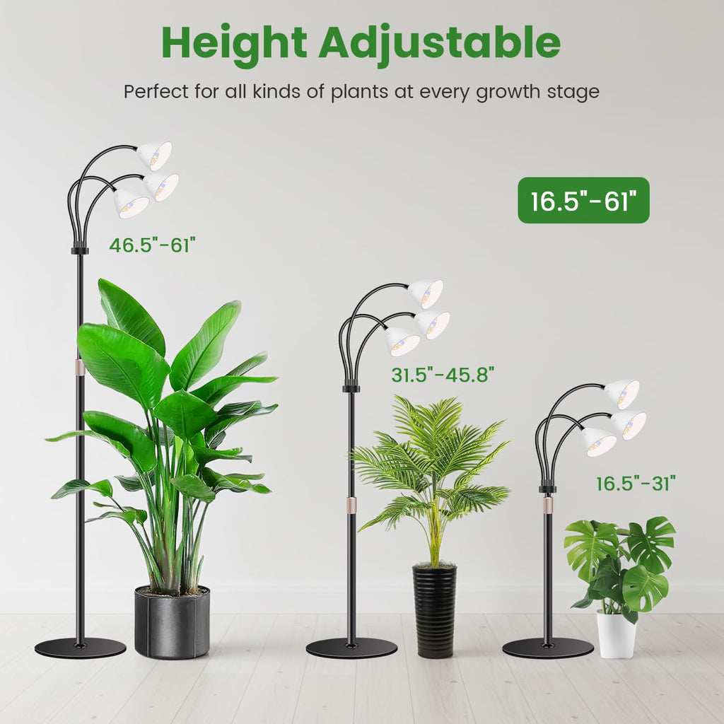 wolezek Floor Grow Lights for Indoor Plants, Full Spectrum, for Tall Plant