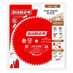 Diablo Fine Finish Saw Blade for Wood - Ultra-Smooth Cuts, 60 Hi-ATB Teeth, 10" Diameter, .098" Kerf, 5/8" Arbor - D1060X
