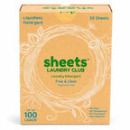 Sheets Laundry Club Detergent Sheets, Fragrance Free, up to 100 Loads