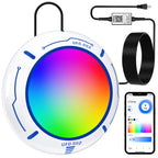 Above Ground Pool Lights with APP Control 20W RGB Dimmable LED Pool Lights with Suction Cups and Built-in Magnets 12V Underwater Pool Light for Above ground Inground Pools IP68 Waterproof 28FT Cord W