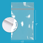 30,000 Case - 1.5" x 2" Small Zip Bags, Clear Plastic Reclosable Jewelry Bags, 2.5 Mil Thick, with Resealable Zip Top Lock for Jewelry, Pills, Meds, Powders, Beads, Seeds, etc. - GPI